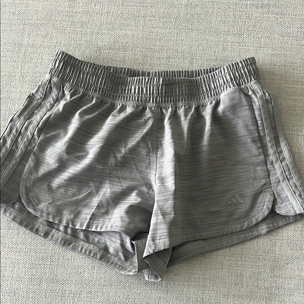 Adidas Gray Athletic Shorts Lightweight Elastic Waist